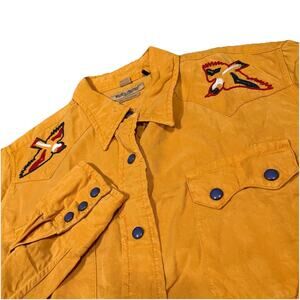 Levis Made & Crafted Sz 1 Small Rockabilly Embroidered Bird Snap Button Shirt